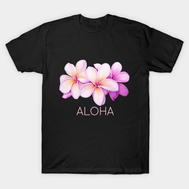 Aloha Plumeria Hawaiian T-Shirt by dlinca